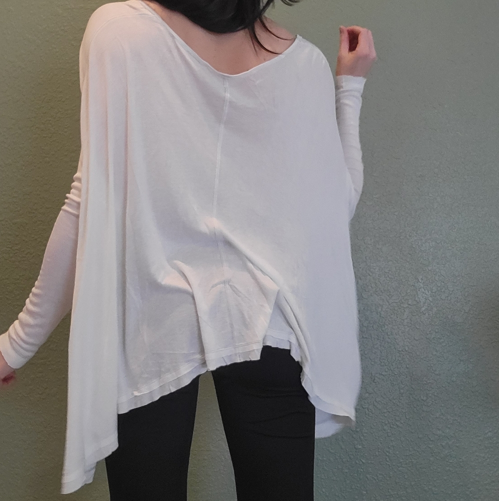 FREE PEOPLE White Flowy Shirt